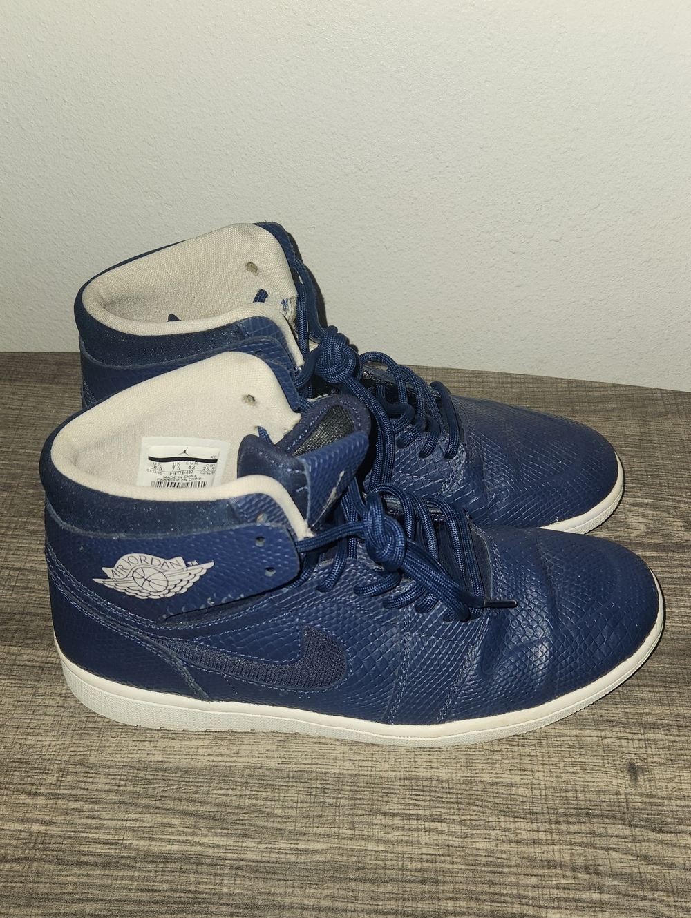Nike Air Jordan 1 High Nouveau 'Navy Snake' 2016 (819176-407) - Size 8.5